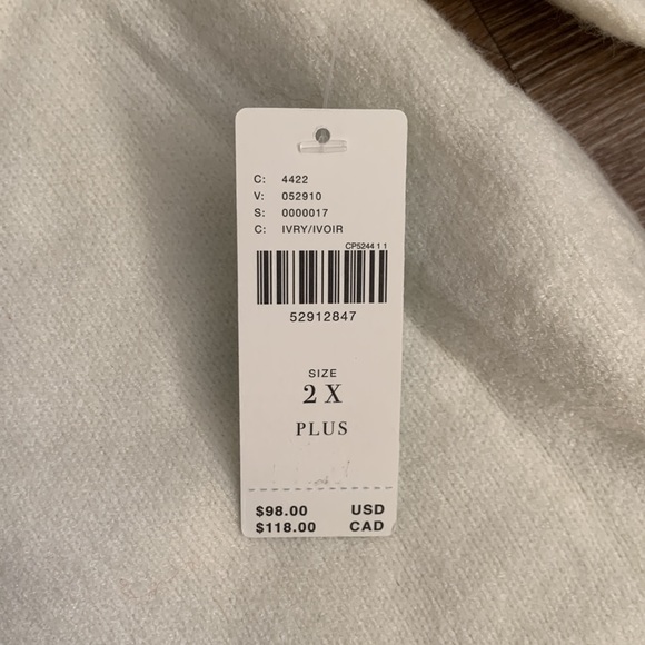 Anthropologie Shelby Off Shoulder Cream Sweater - Picture 6 of 7